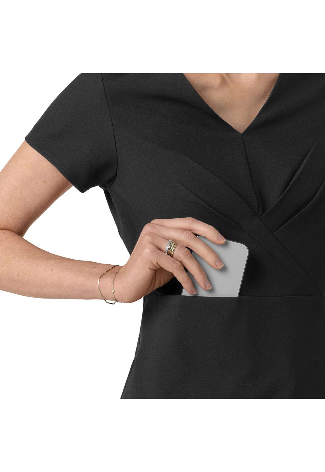 BLUSA CLÍNICA MUJER ESCOTE V 6266 BLACK-2