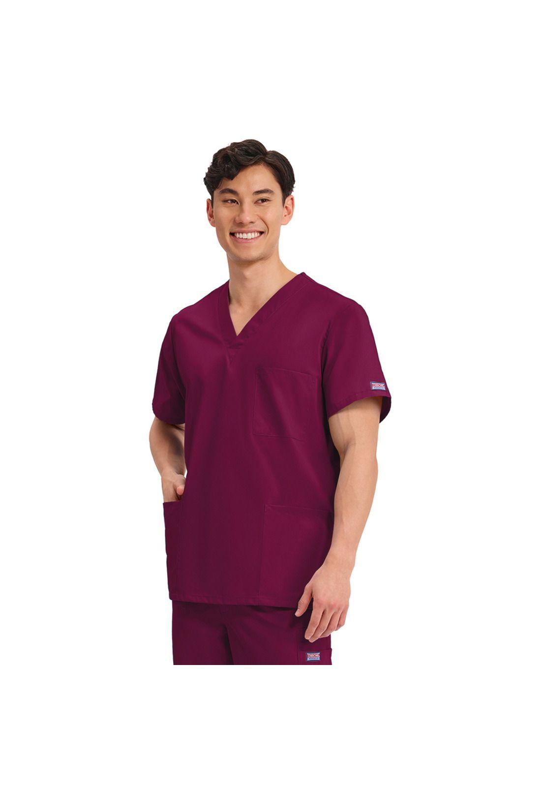 POLERA CLÍNICA HOMBRE CHEROKEE 4876 WINE-2