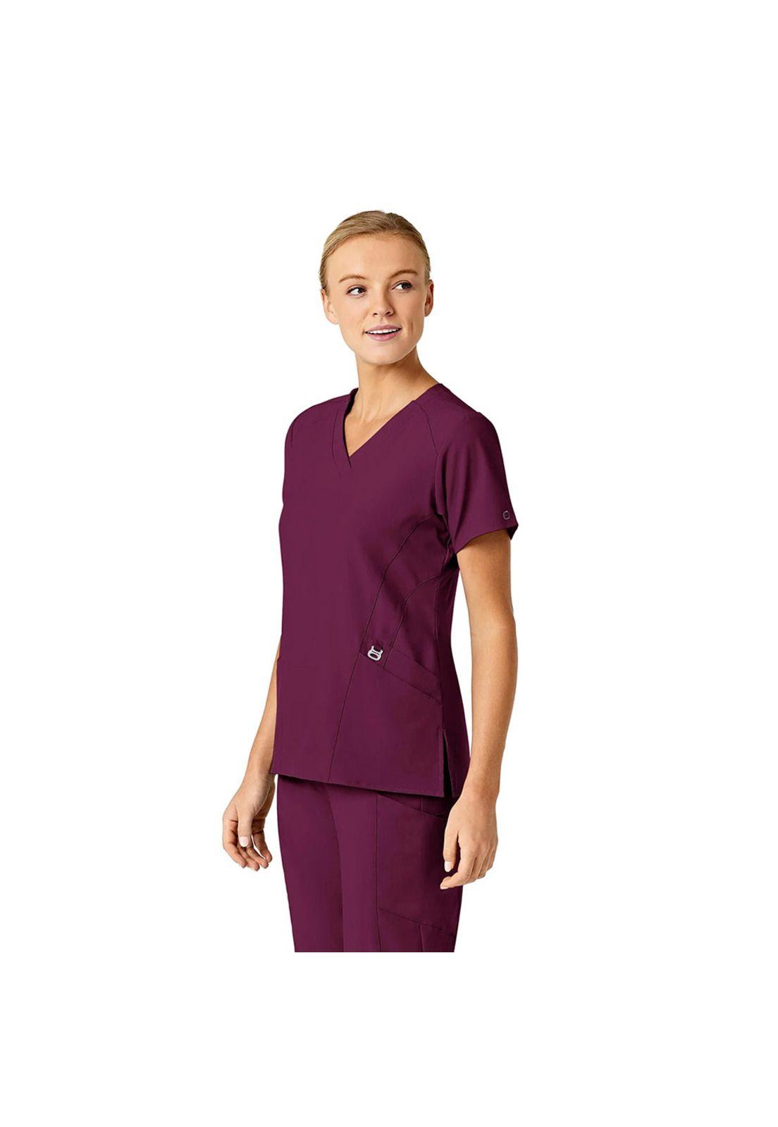 POLERA CLÍNICA MUJER WONDERWINK 6155 WINE-2