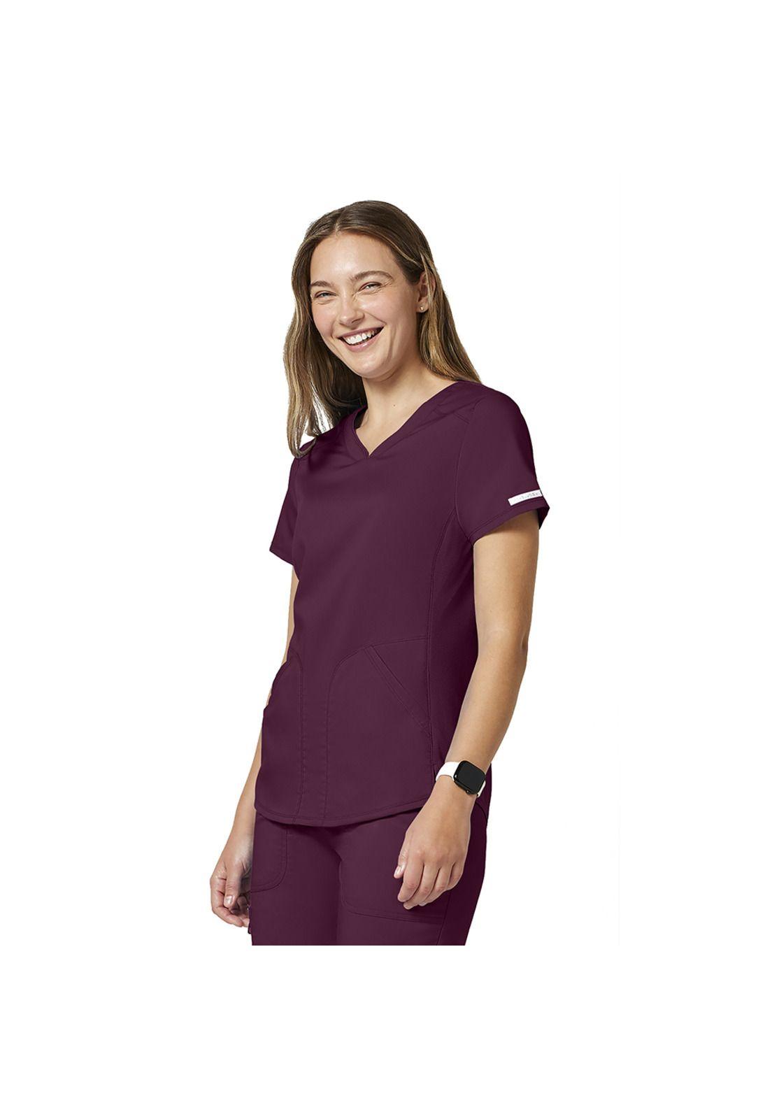 POLERA CLÍNICA MUJER CHEROKEE REVOLUTION WW601 WINE-2