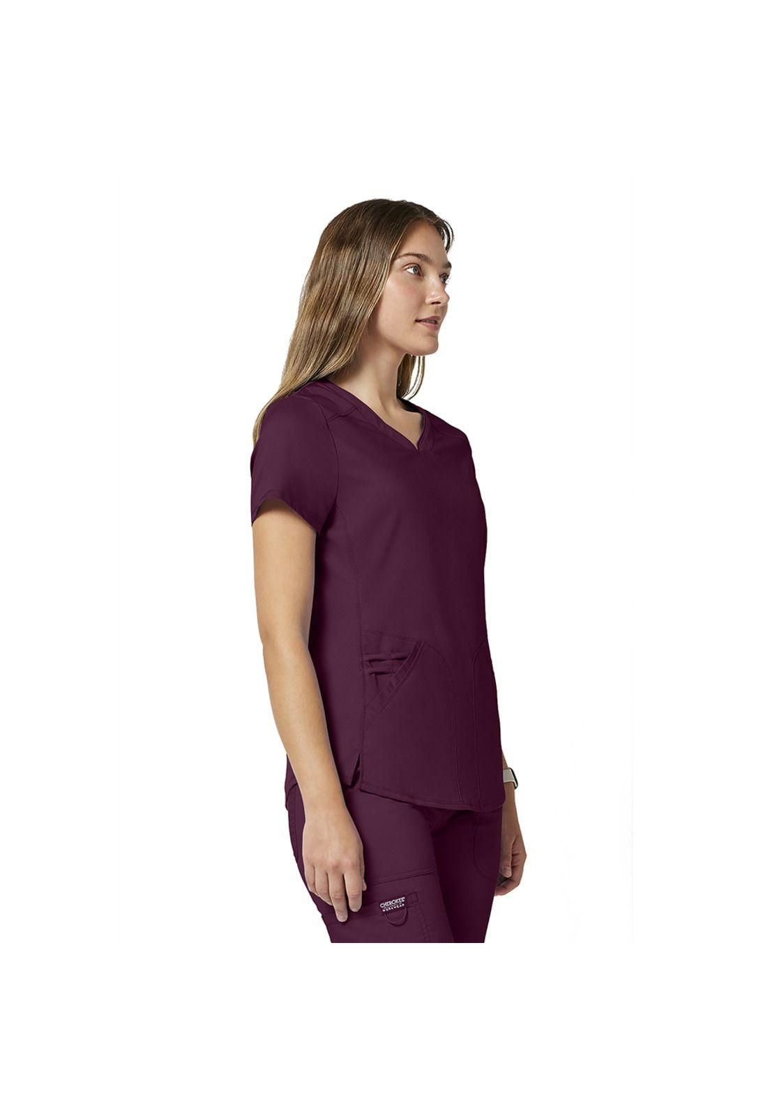 POLERA CLÍNICA MUJER CHEROKEE REVOLUTION WW601 WINE-3