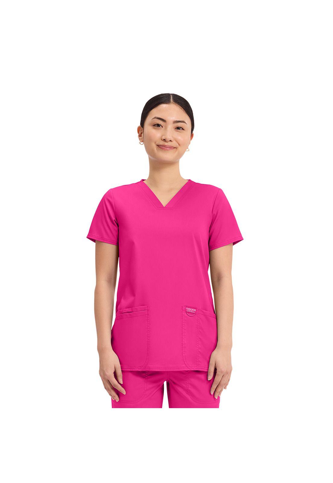 POLERA CLÍNICA MUJER CHEROKEE REVOLUTION WW620 ELECTRIC PINK-0