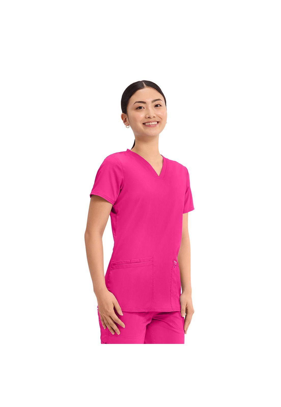 POLERA CLÍNICA MUJER CHEROKEE REVOLUTION WW620 ELECTRIC PINK-2
