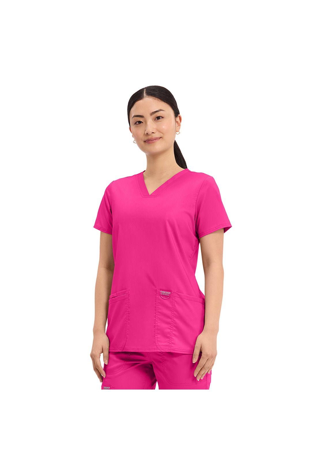 POLERA CLÍNICA MUJER CHEROKEE REVOLUTION WW620 ELECTRIC PINK-3