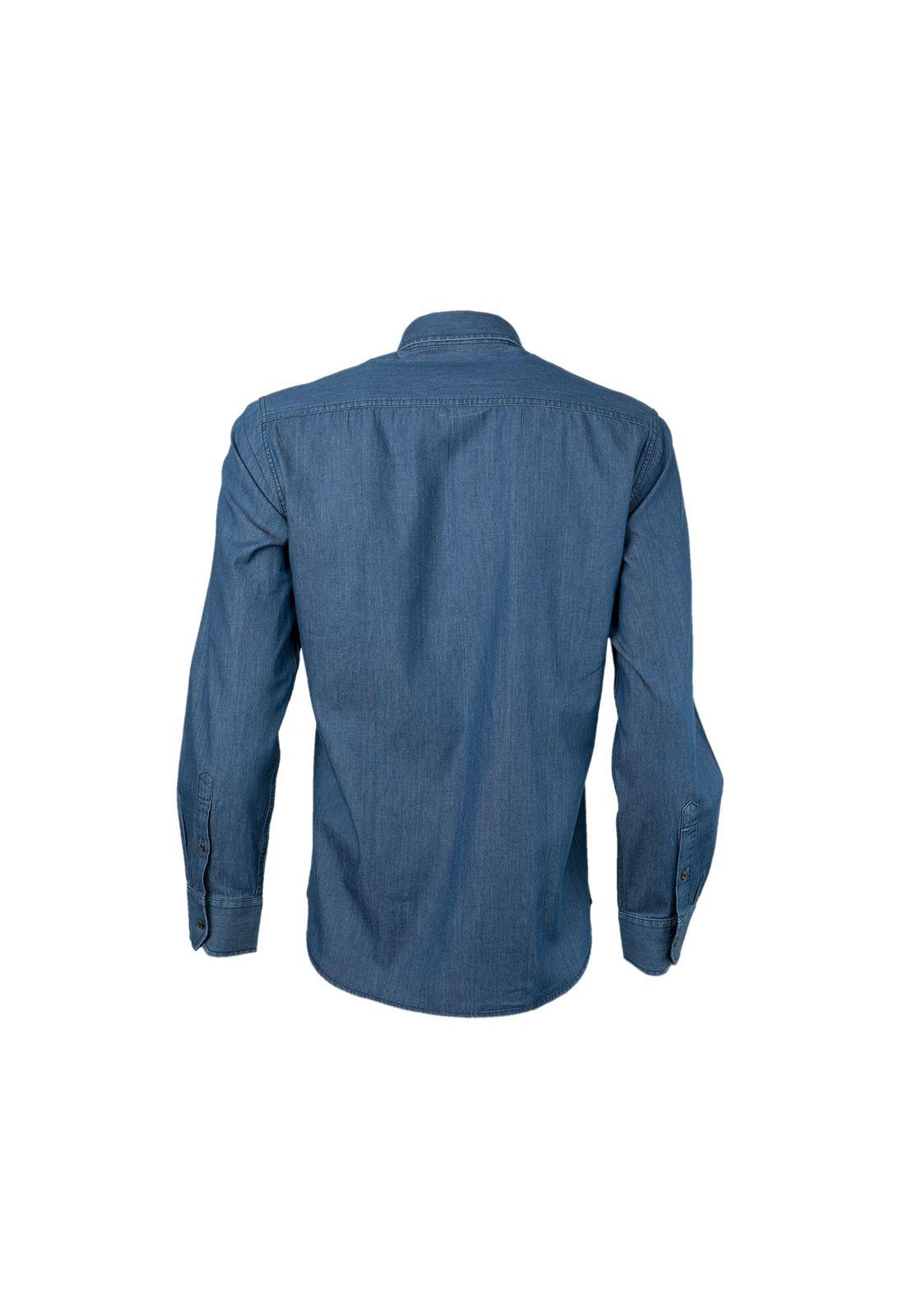 Camisa Denim 2 Bolsillos Hombre M/l Mike`s-4