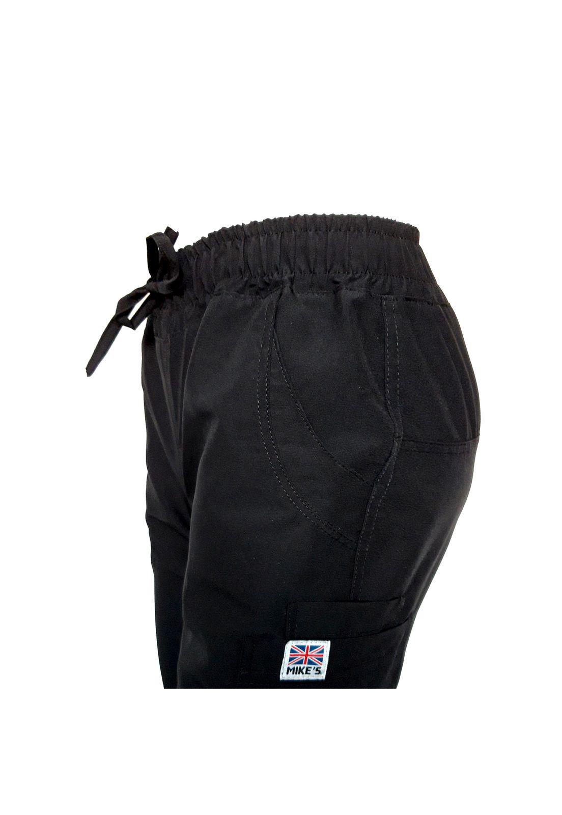 Pantalón Mujer Negro Mike's Antifluido Uniformes Clínicos-2