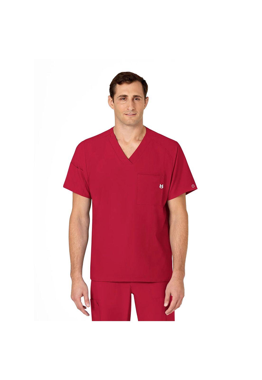 Polera Clínica Hombre Wonderwink 6355 Rojo-0