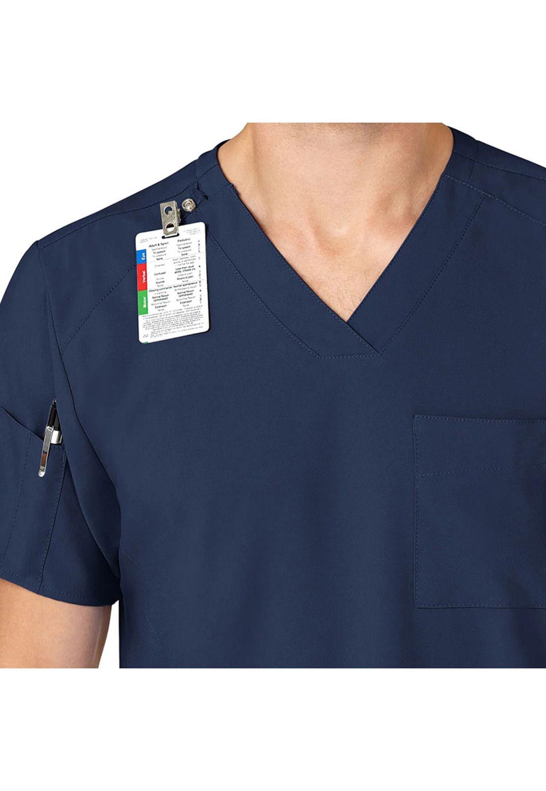 Polera Clínica Hombre Wonderwink 6355 Azul Marino-4