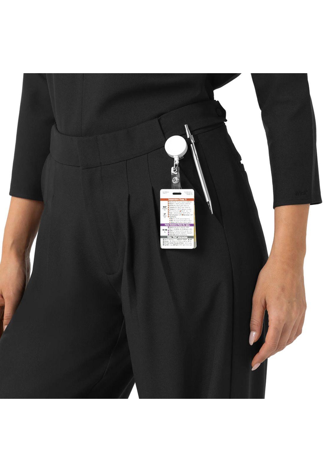PANTALÓN CLÍNICO PLISADO MUJER PIERNA ANCHA 5266 BLACK-2