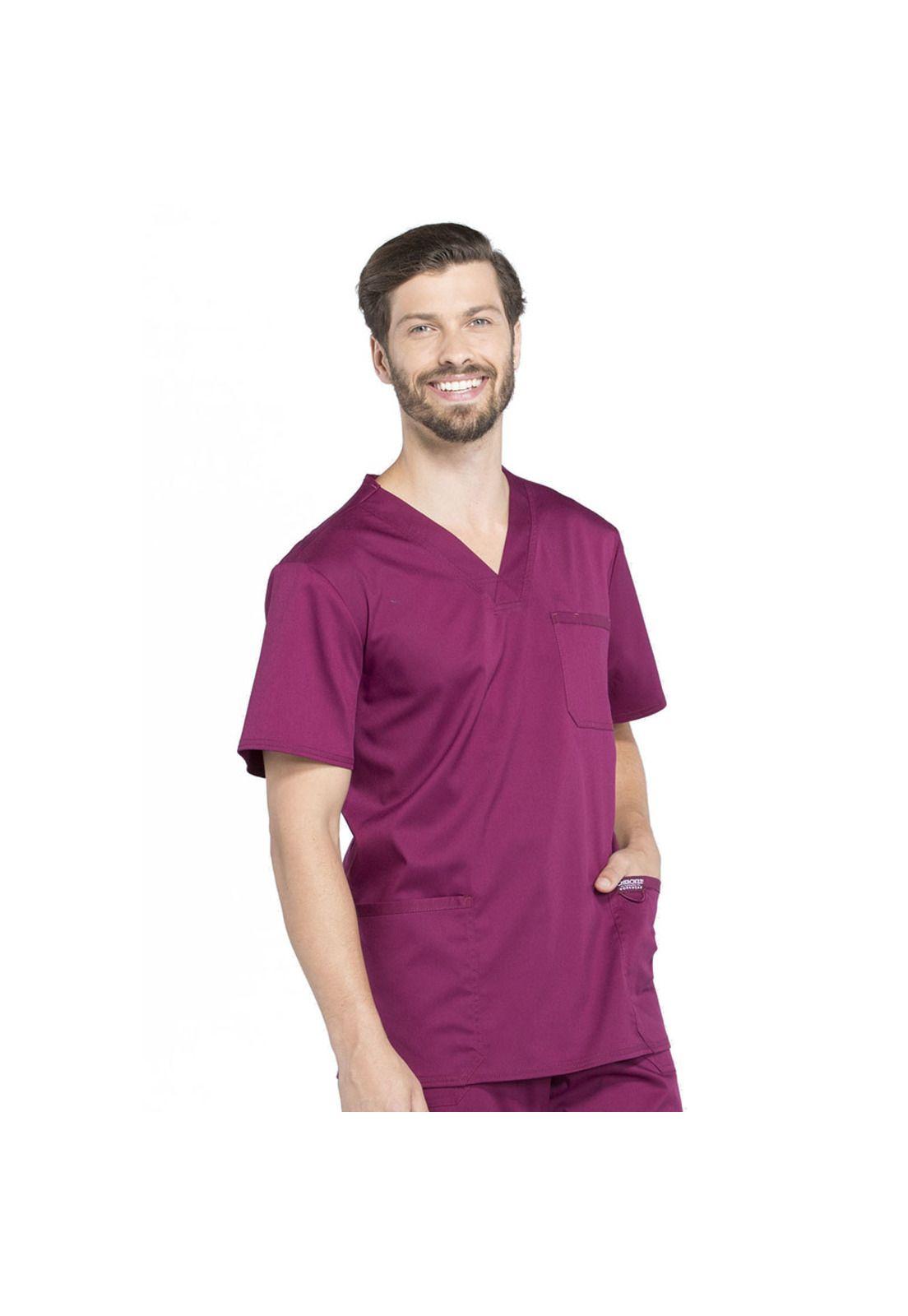 POLERA CLÍNICA HOMBRE CHEROKEE REVOLUTION WW670 WINE-3