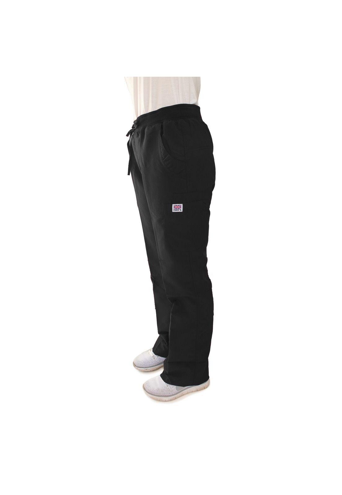 Pantalón Mujer Negro Mike's Antifluido Uniformes Clínicos-2