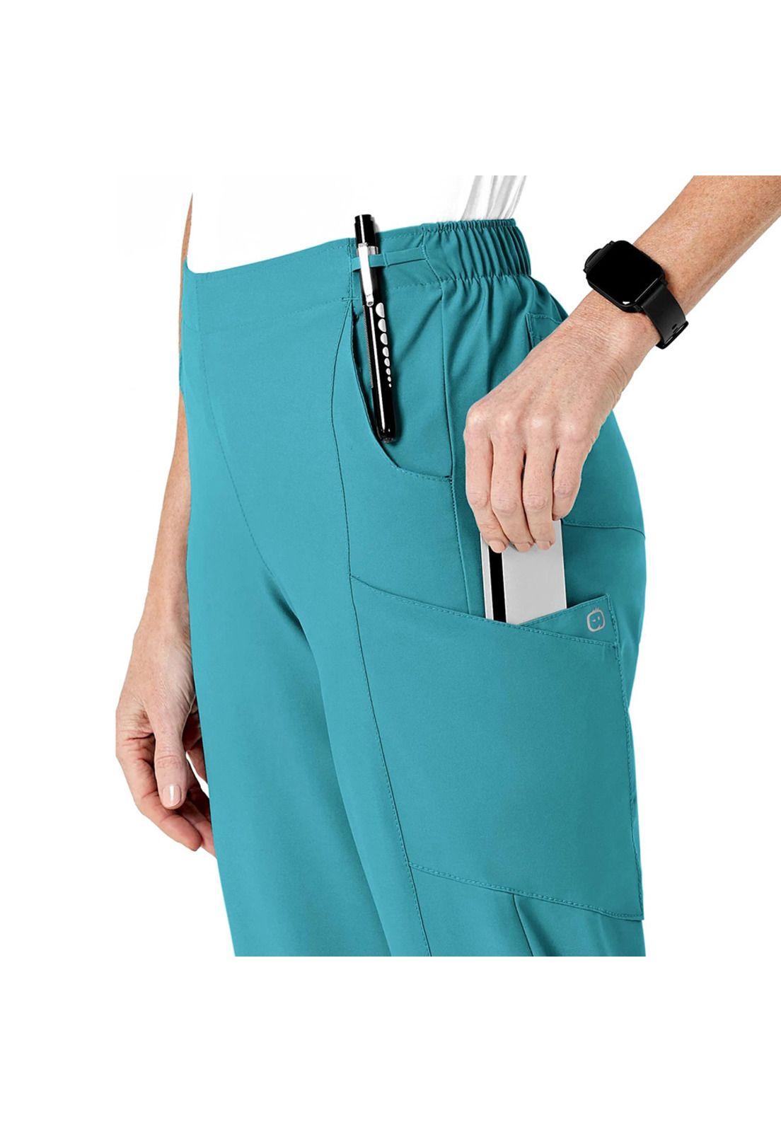 PANTALÓN CLÍNICO MUJER WONDERWINK 5155 TEAL BLUE-3