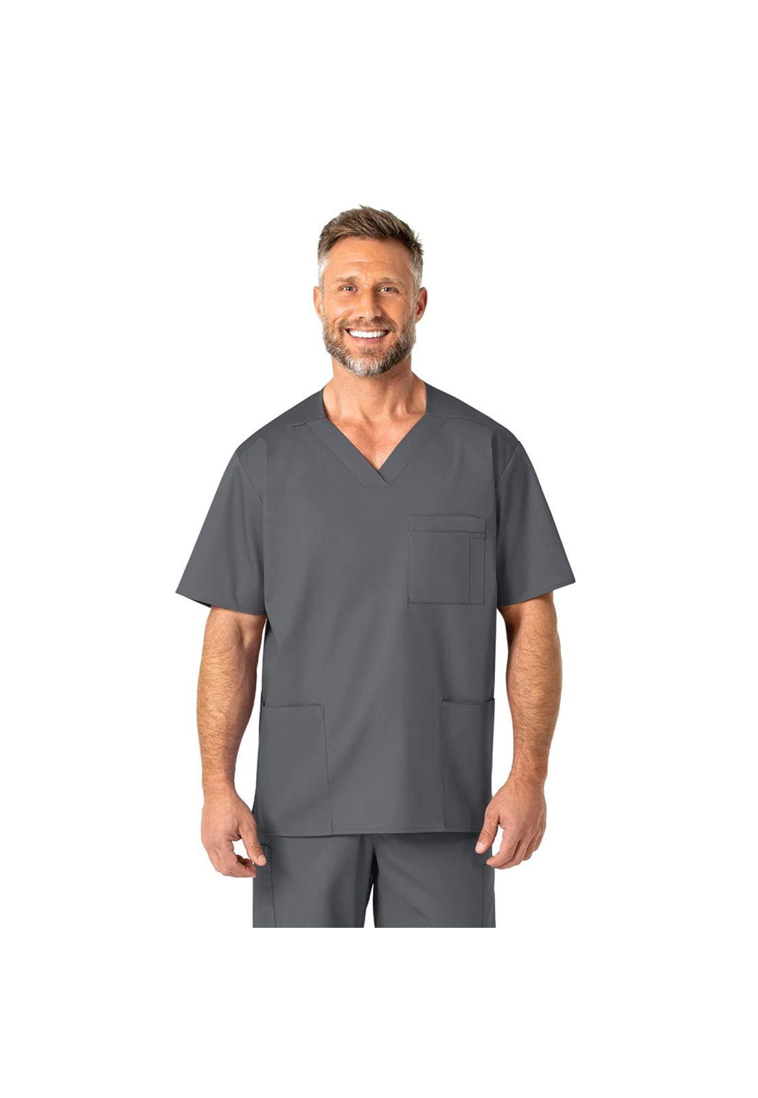 POLERA CLÍNICA HOMBRE WONDERWINK WORK 103 PEWTER-0