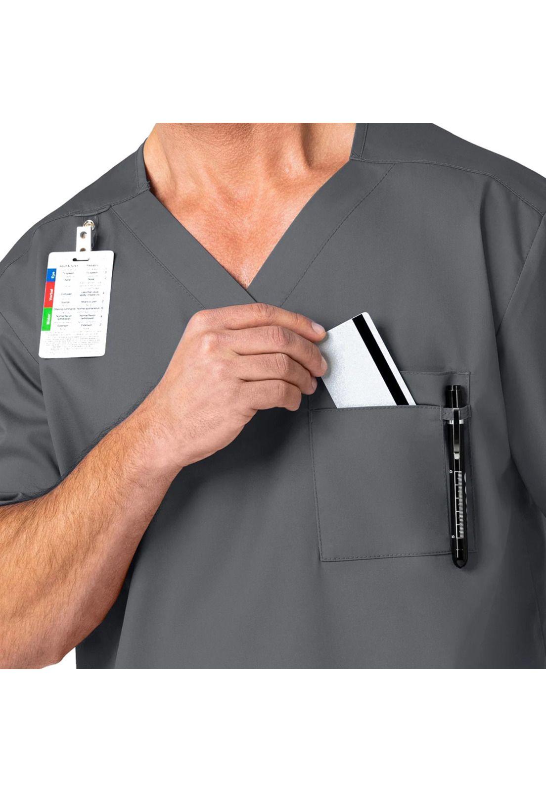 POLERA CLÍNICA HOMBRE WONDERWINK WORK 103 PEWTER-3