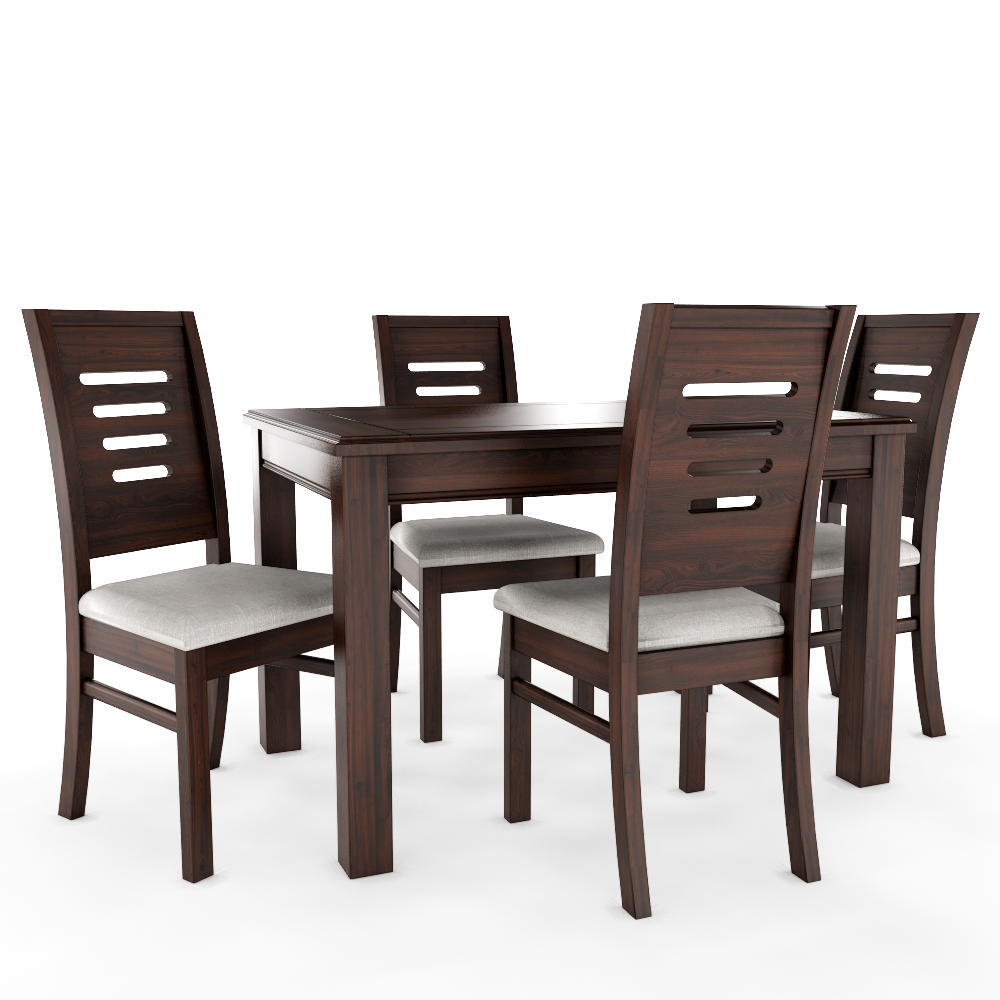Juego de Comedor Roma 4 Sillas Chocolate Mesa Rectangular Madera-2