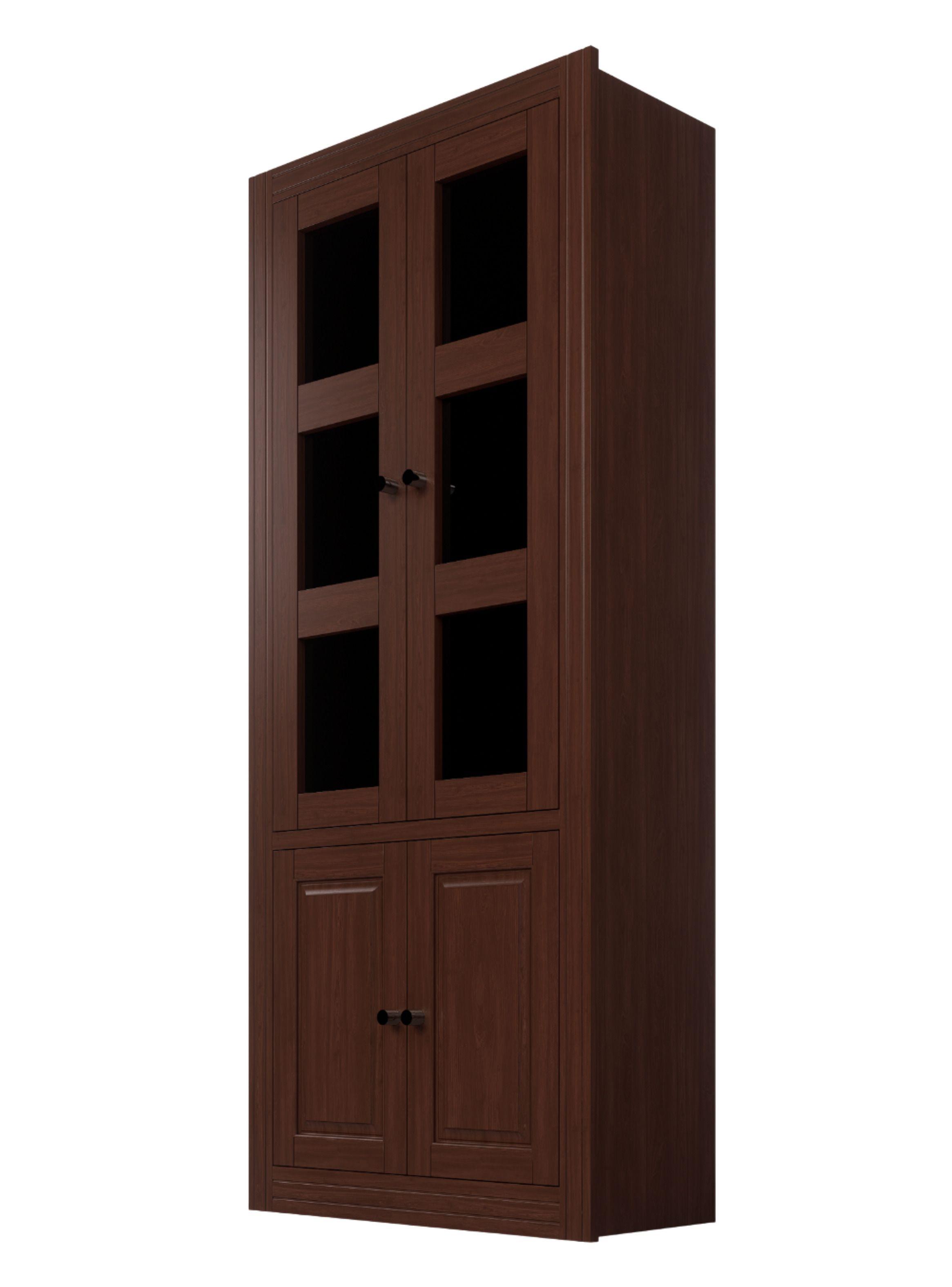 Vitrina Berlin Madera Nogal Vidrio 4 puertas-3