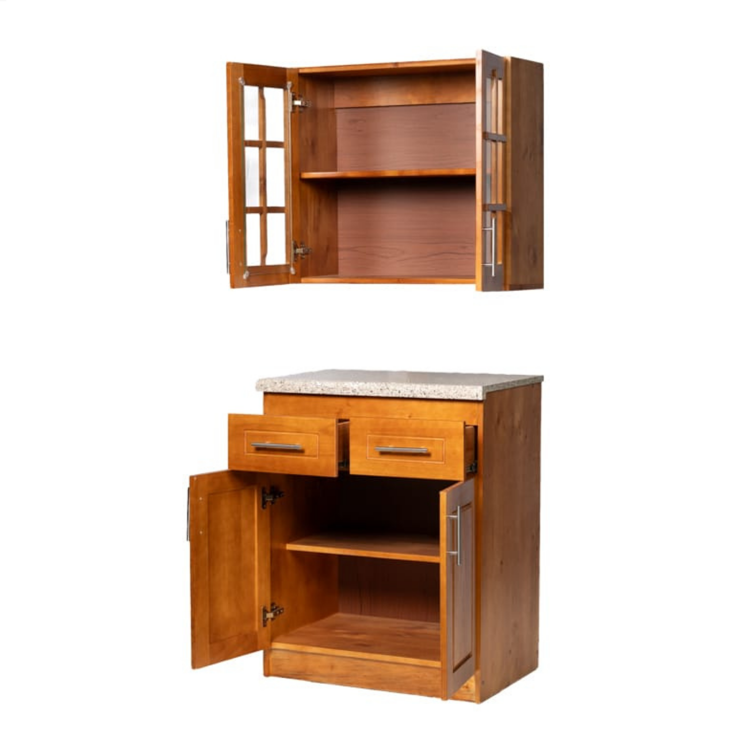 Mueble de Cocina Set Elevacion y base Berin Madera Nogal 2 Puertas-2