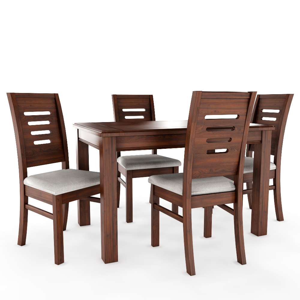 Juego de Comedor Roma 4 Sillas Nogal Mesa Rectangular-2