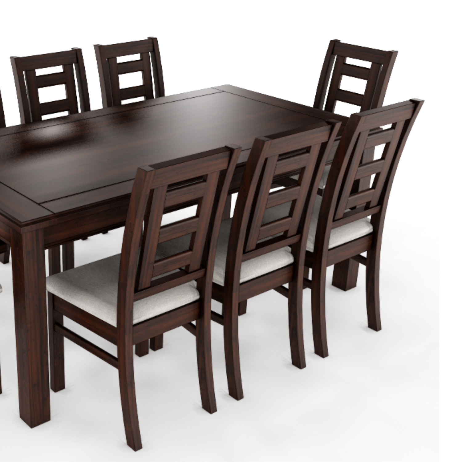 Juego de Comedor Sevilla 8 Sillas Chocolate Mesa Rectangular Madera-2