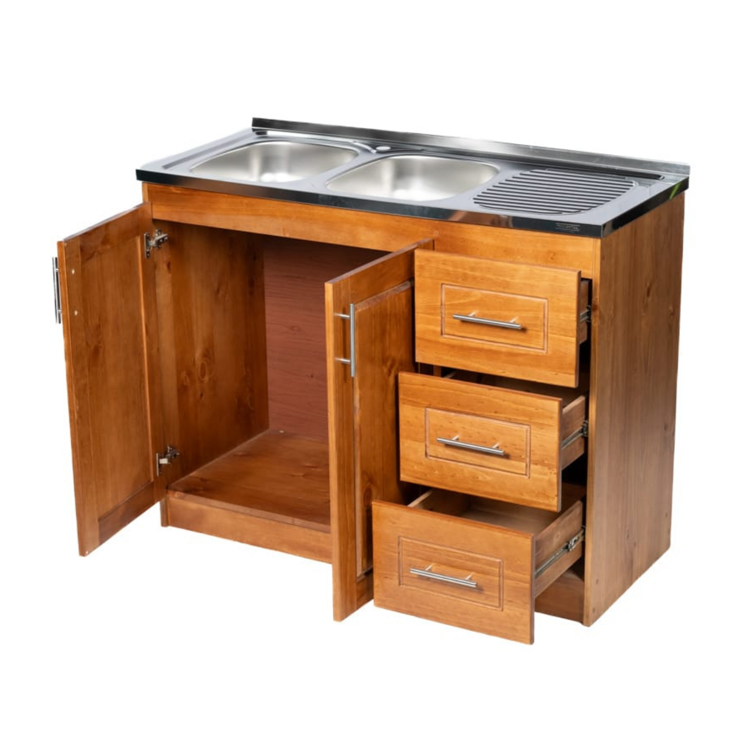 Lavaplato Berlin Madera Nogal 120 cm Derecho -2