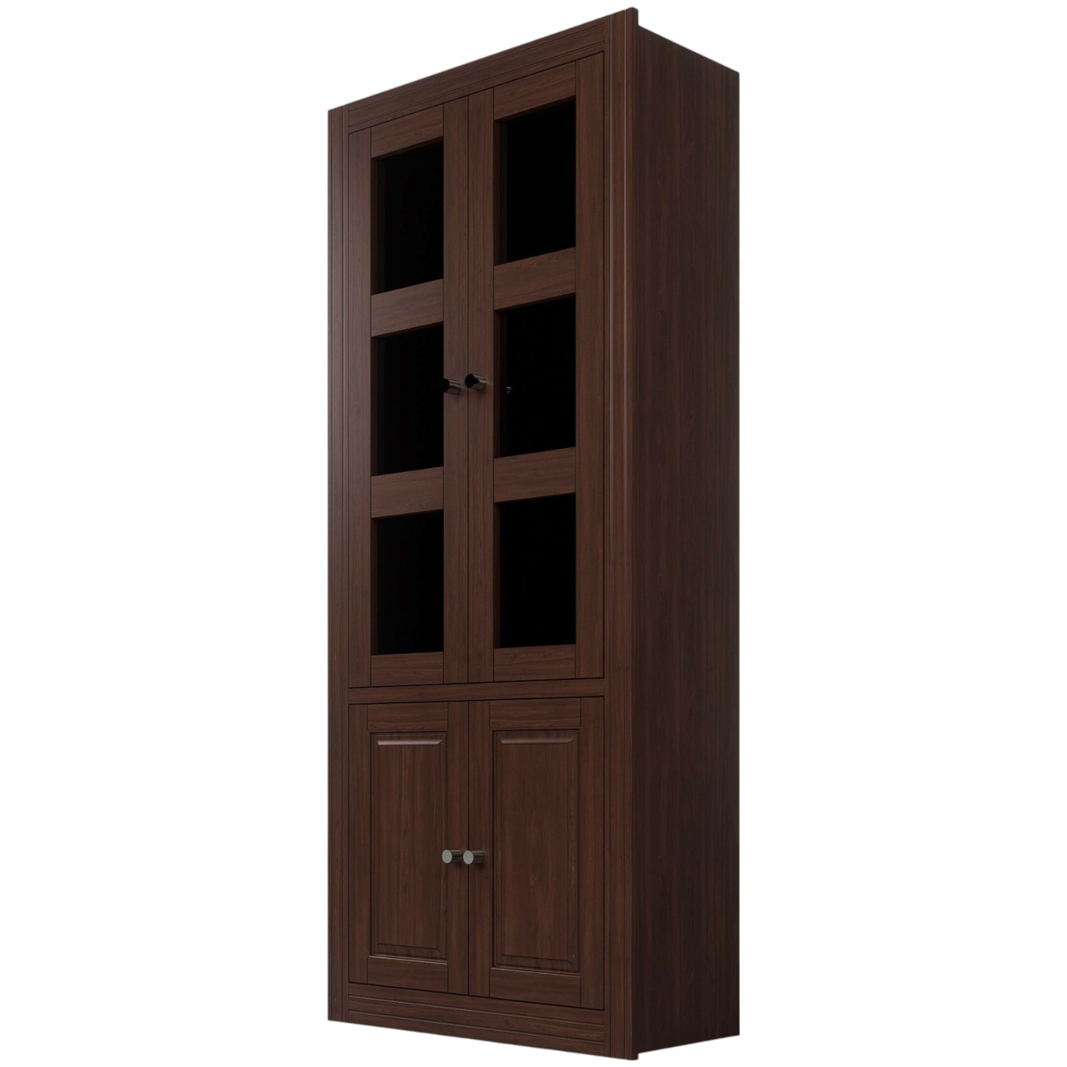 Vitrina Berlin Chocolate Madera Vidrio 2 puertas -2