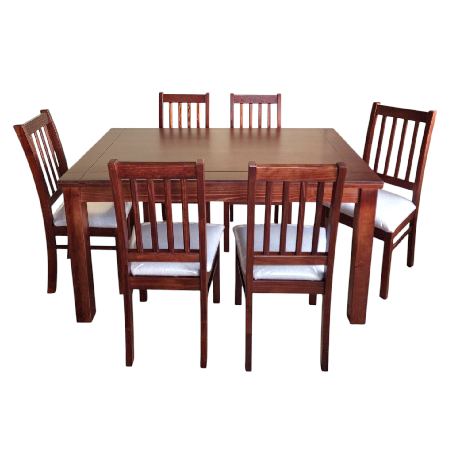 Juego de Comedor Milan 6 Sillas Nogal Mesa 1.6 Rectangular Madera -3