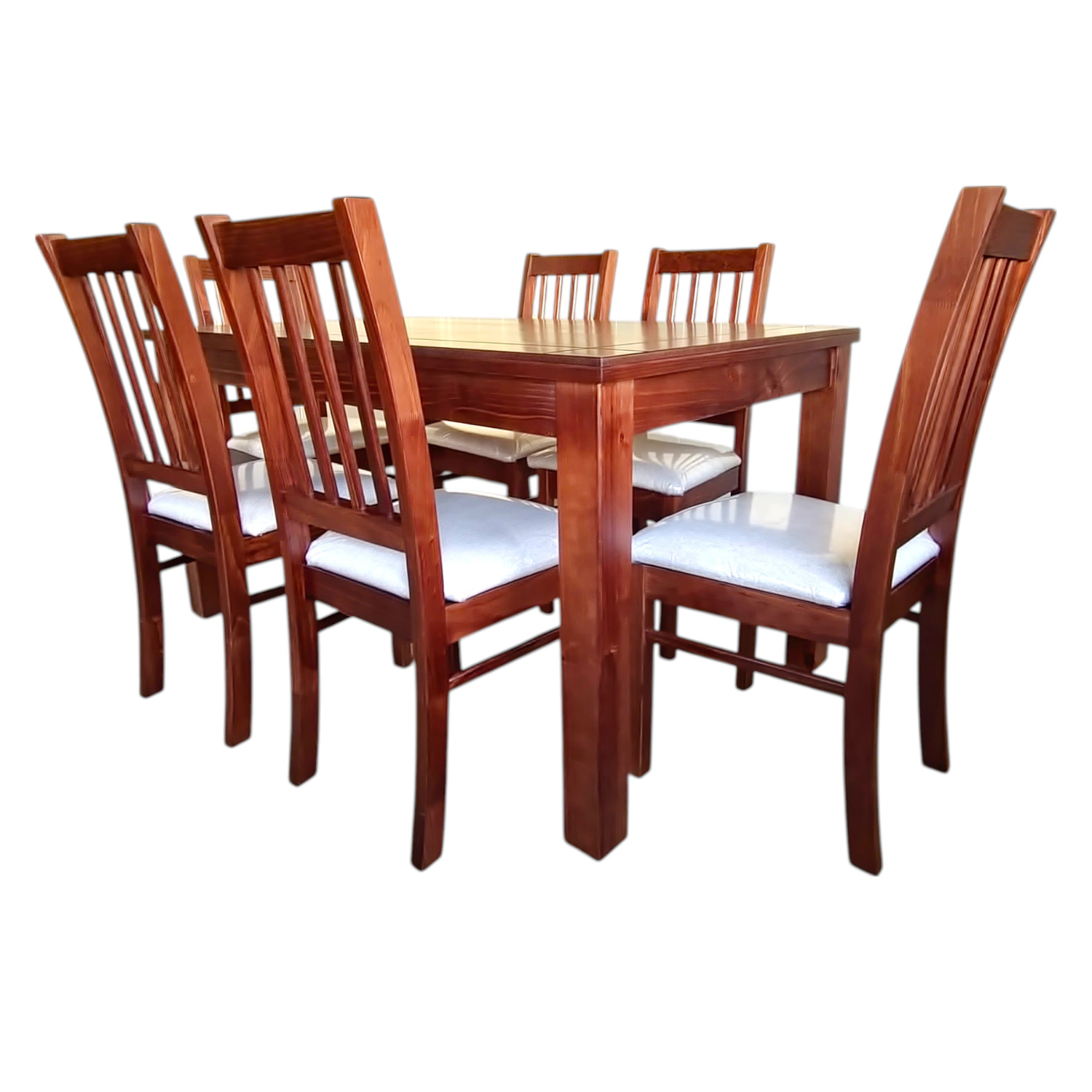 Juego de Comedor Milan 6 Sillas Nogal Mesa 1.6 Rectangular Madera -7