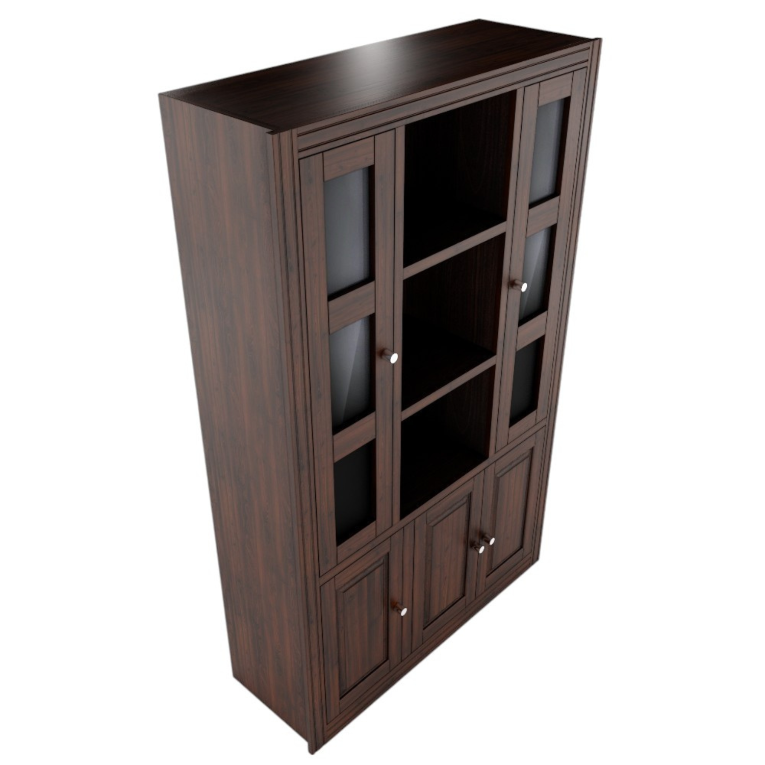 Vitrina Berlin Chocolate 3 Cuerpos Madera puerta Vidrio-3