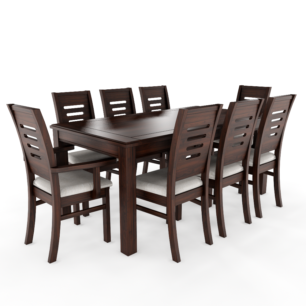 Juego de Comedor Roma 8 Sillas incluye 2 sitiales Chocolate Mesa 1.8 Rectangular Madera-2