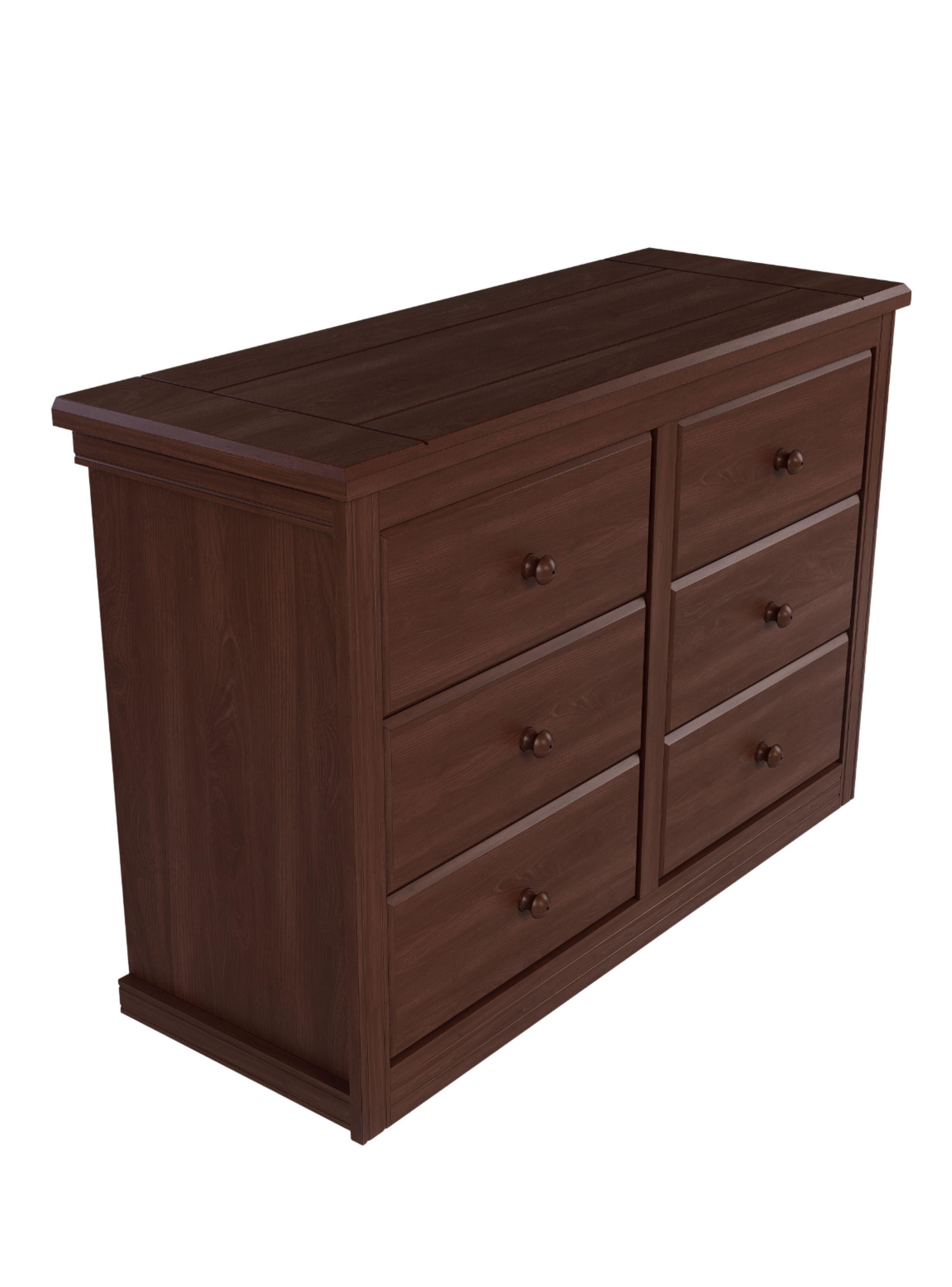Comoda Berlin Madera Nogal 6 Cajones -3