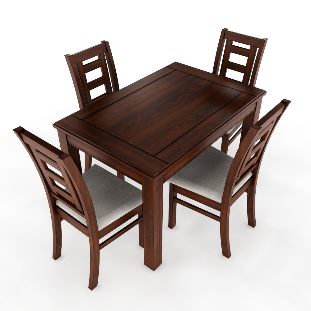 Juego de Comedor Sevilla 4 Sillas Nogal Mesa Rectangular Madera-2