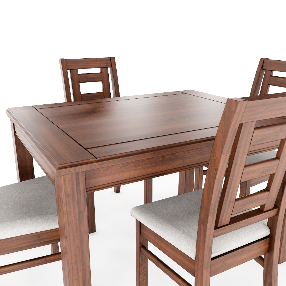 Juego de Comedor Sevilla 4 Sillas Nogal Mesa Rectangular Madera-3