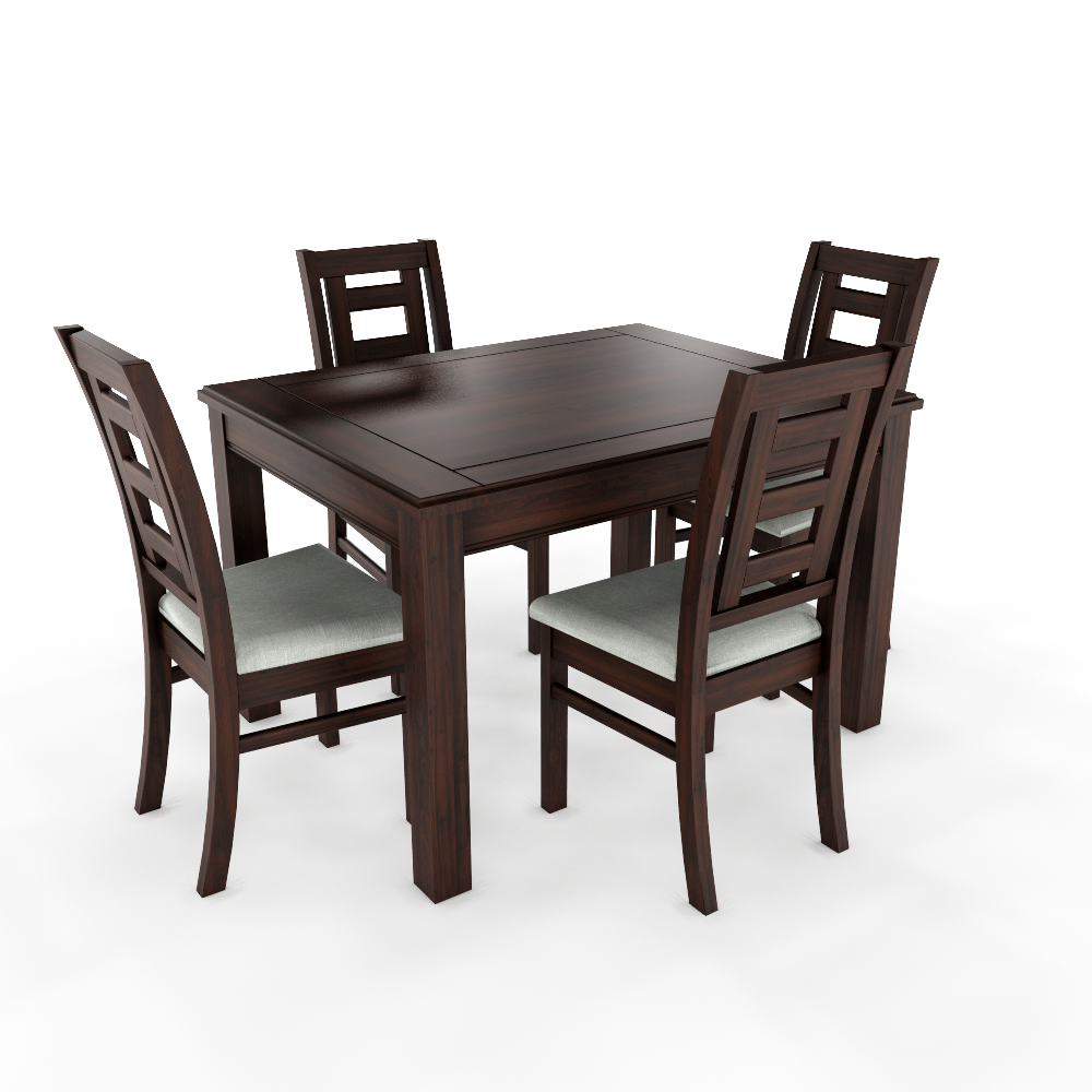 Juego de Comedor Sevilla 4 Sillas Chocolate Mesa Rectangular Madera-2