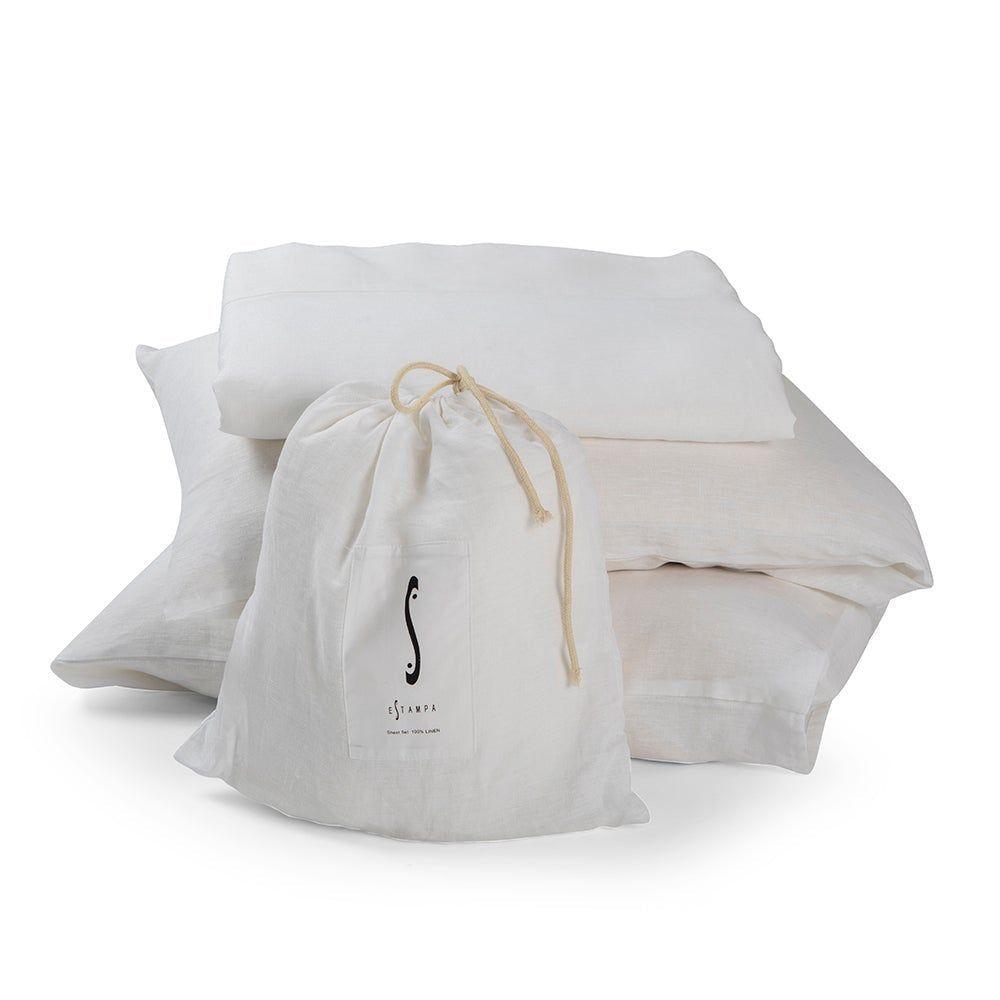 JUEGO DE SABANAS LINO BLANCO SUPER KING-0
