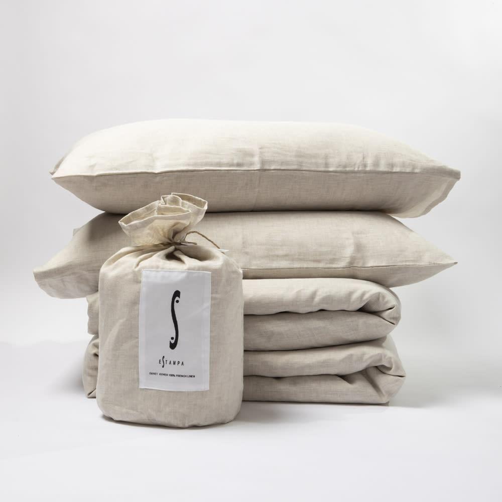 cubreplumon 100% lino beige king/superking-0