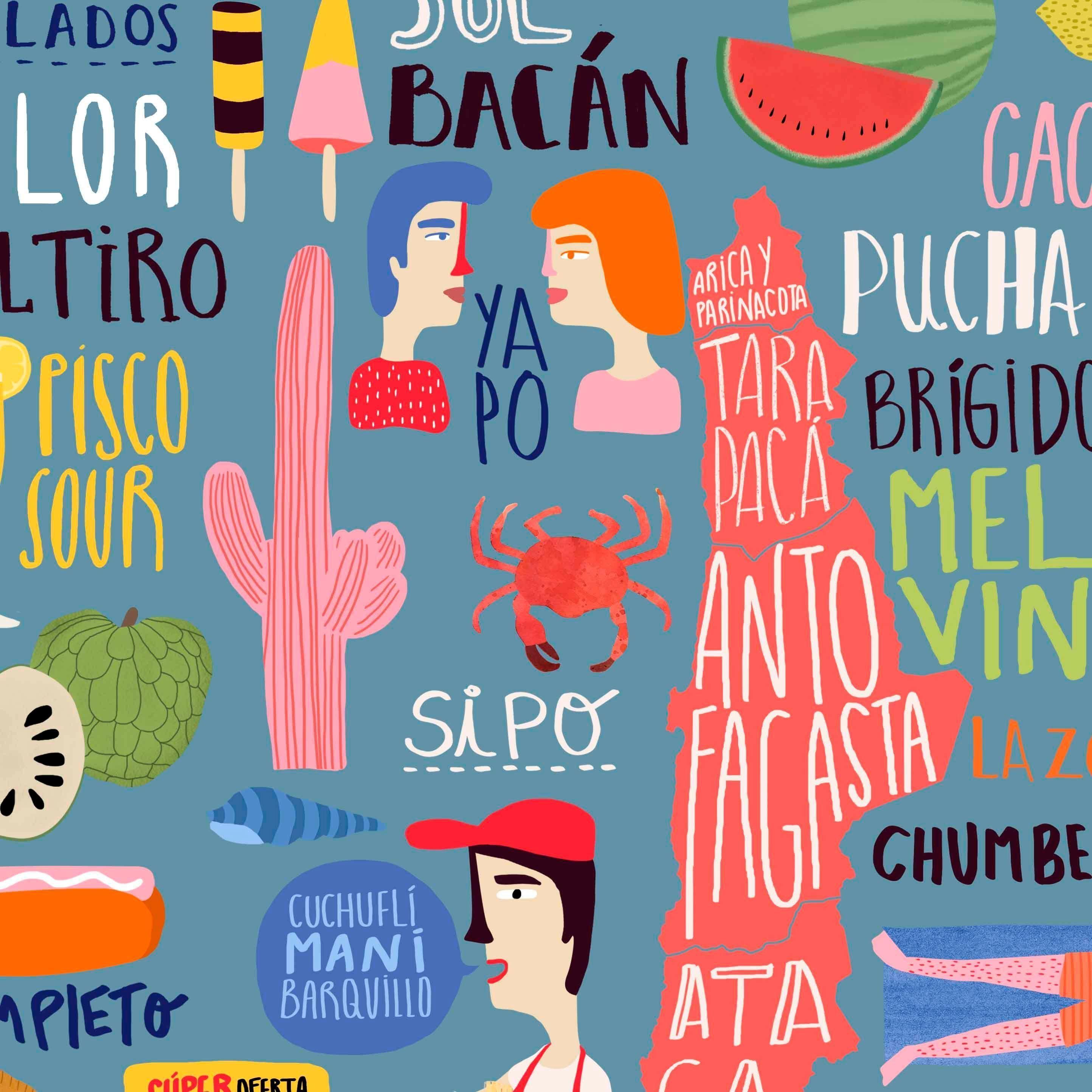 Mapa de Chile Invierno Verano Chileno - Lámina-3