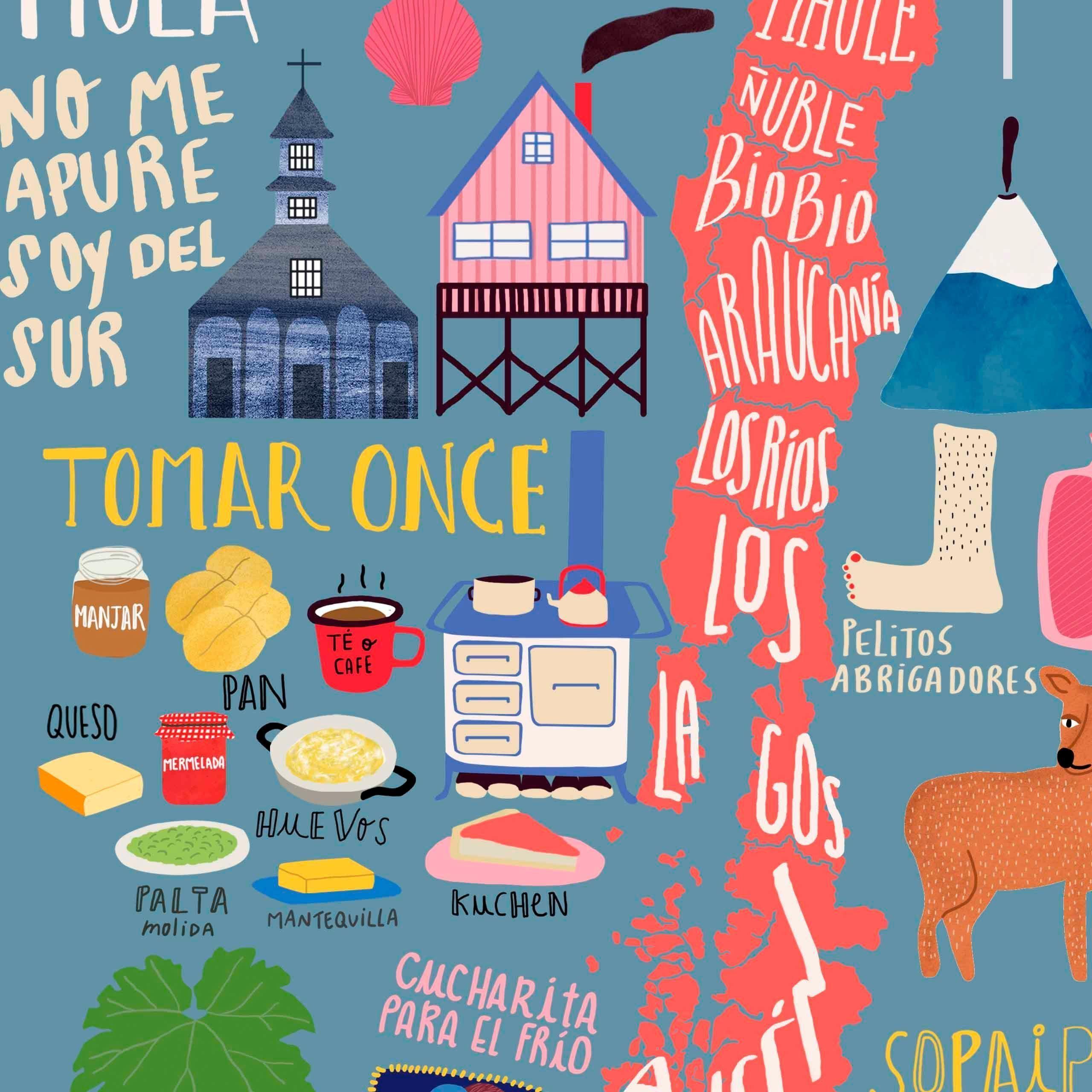 Mapa de Chile Invierno Verano Chileno - Lámina-2