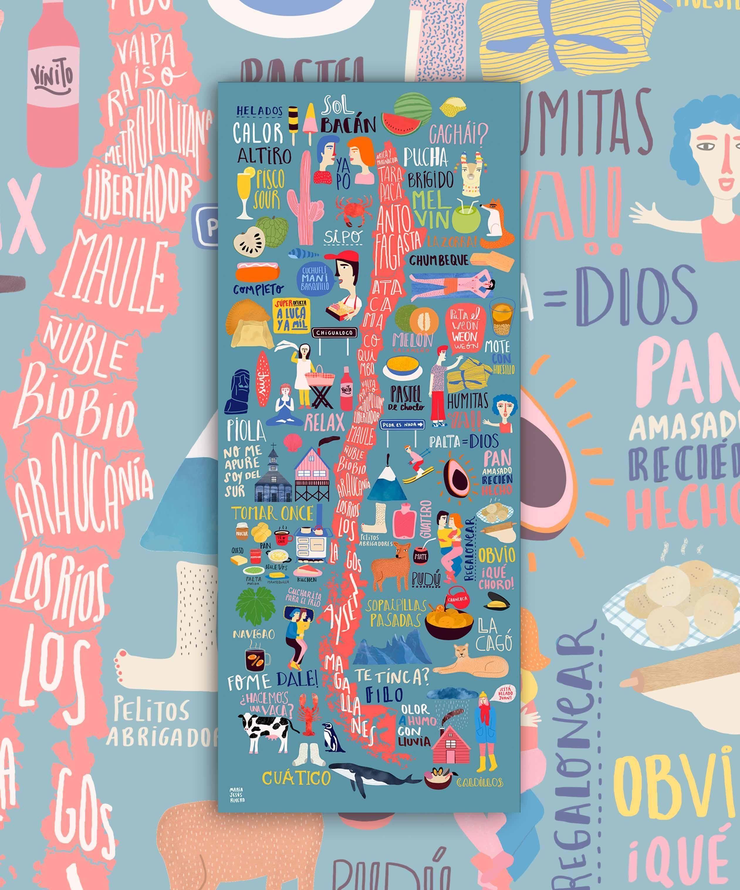 Mapa de Chile Invierno Verano Chileno - Lámina-1