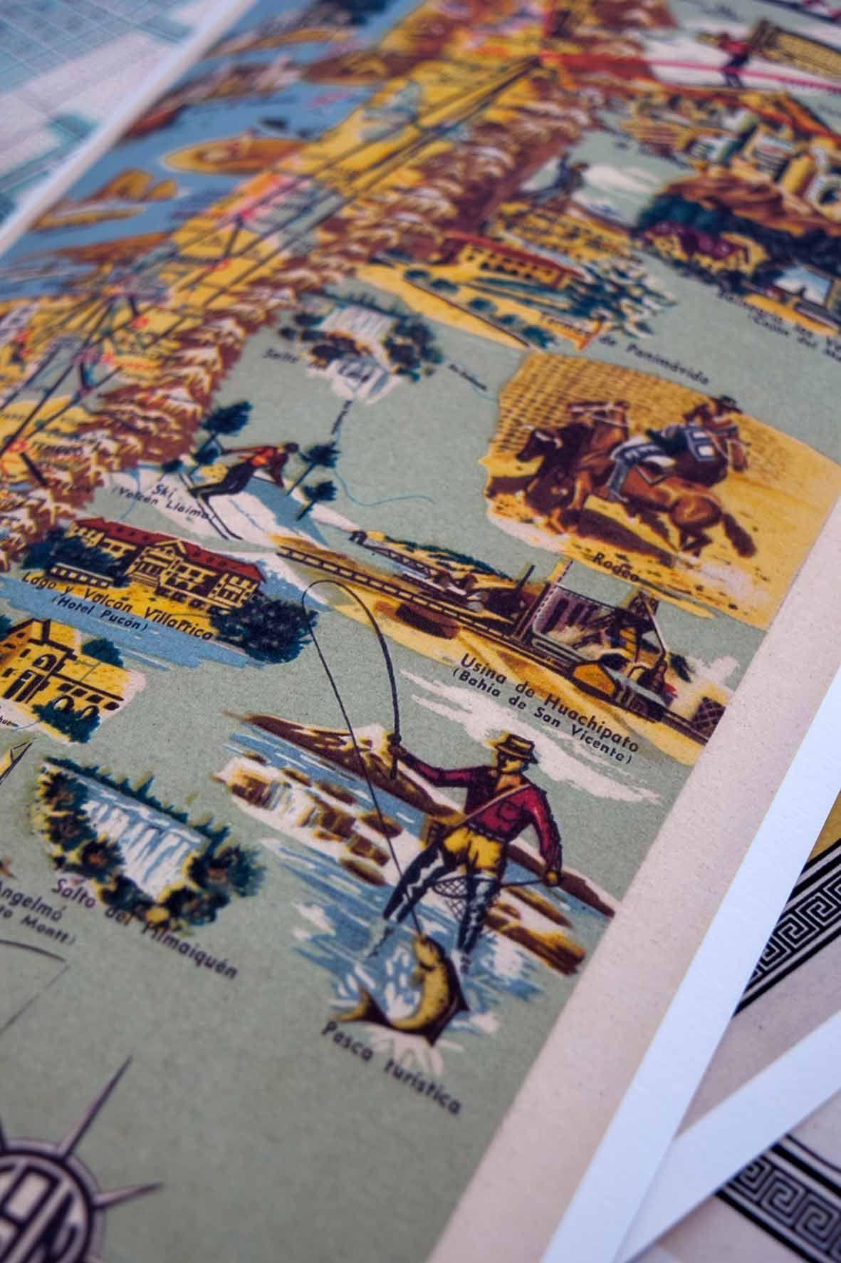 Mapa de Chile ilustrado de 1955 - Lámina-1