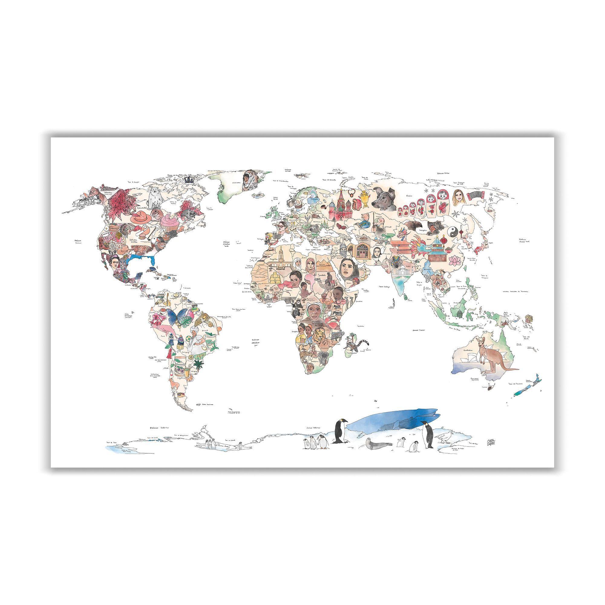 Mapa Bellezas del Mundo - Lámina-0