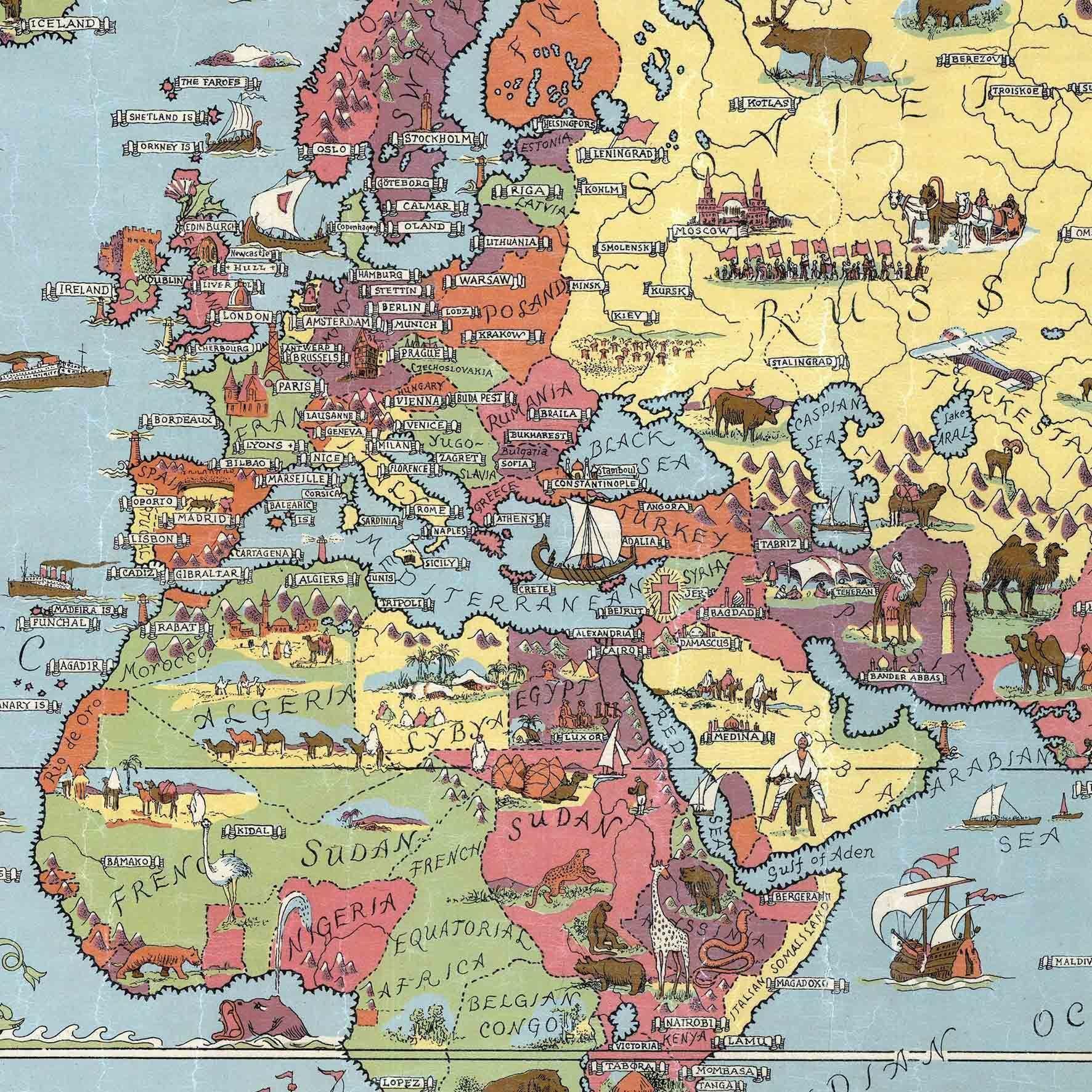 Mapa del Mundo ilustrado de 1931 - Lámina-2
