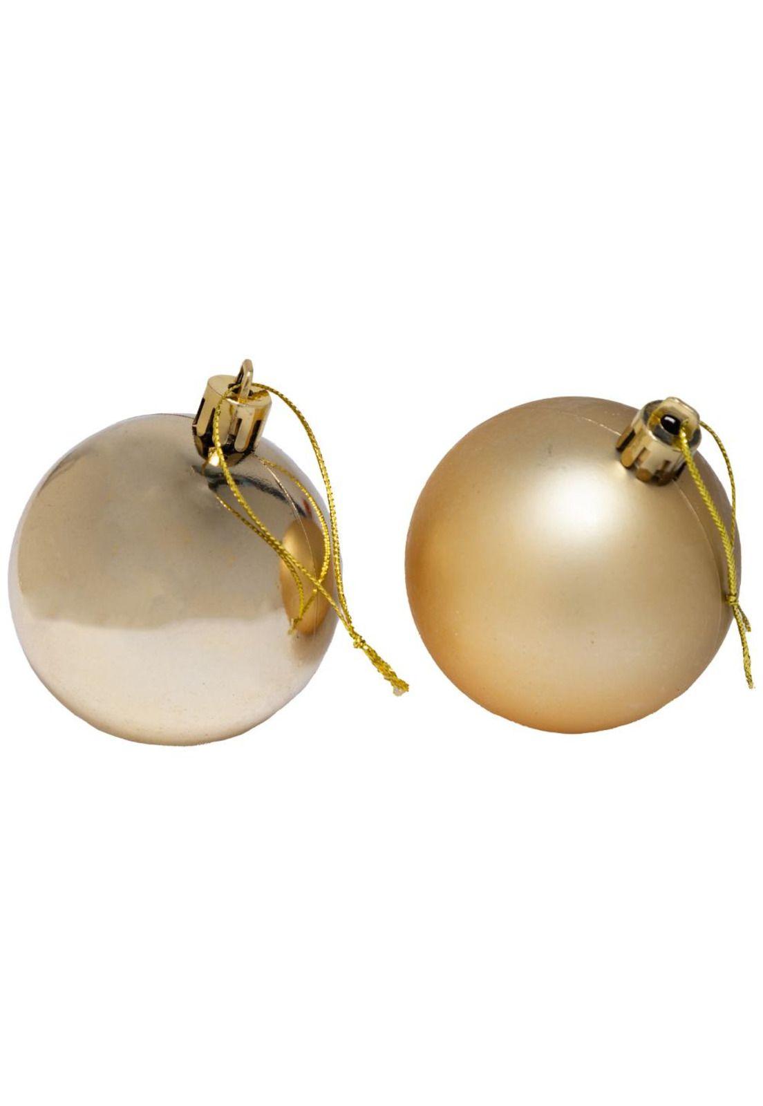 Set de 30 esferas navideñas 6 cms doradas-1