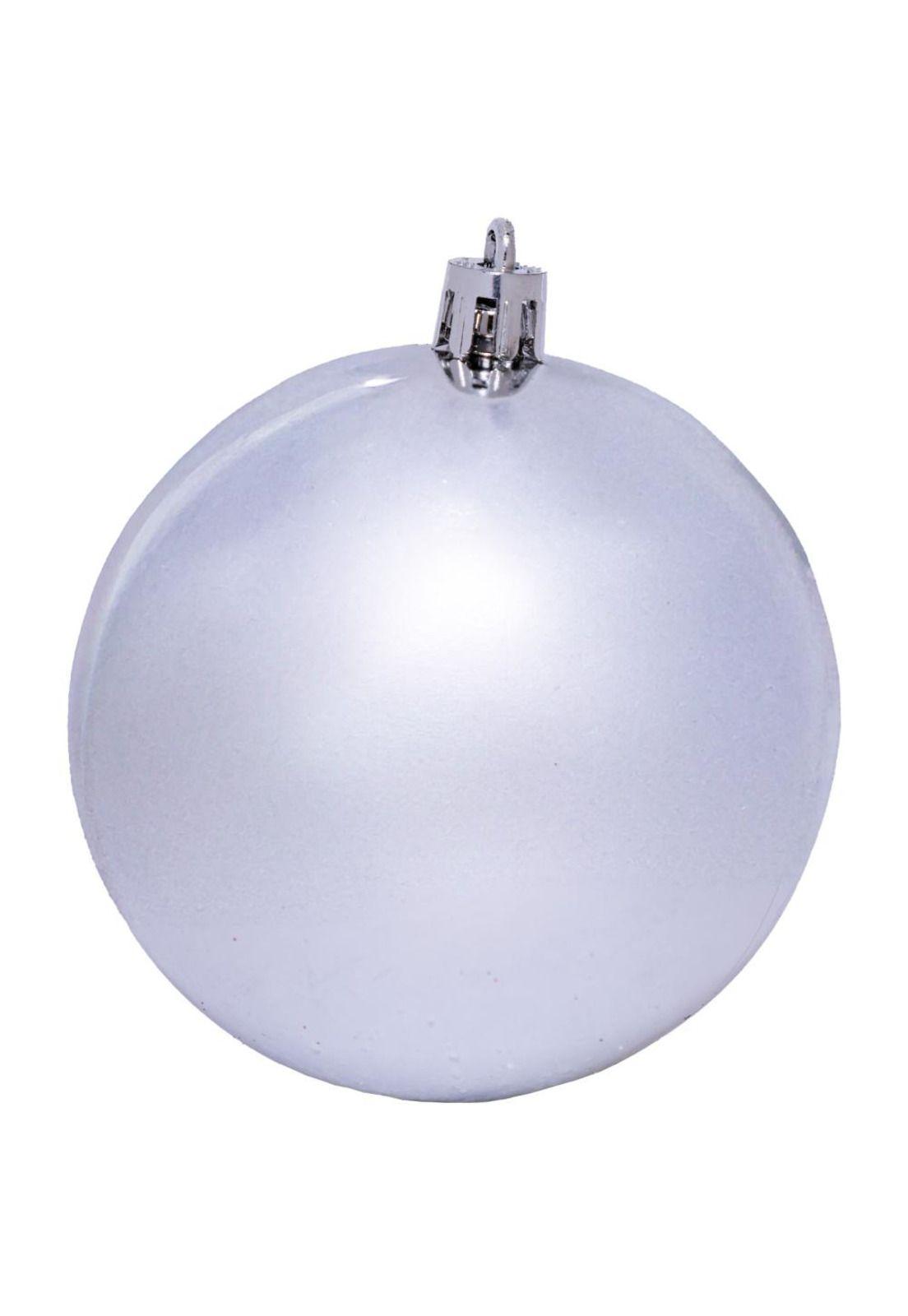 Set de 12 esferas brillantes 8 cms plata-2