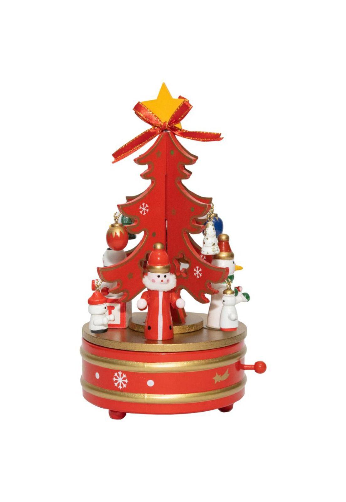 Mini arbol musical giratorio de madera-0