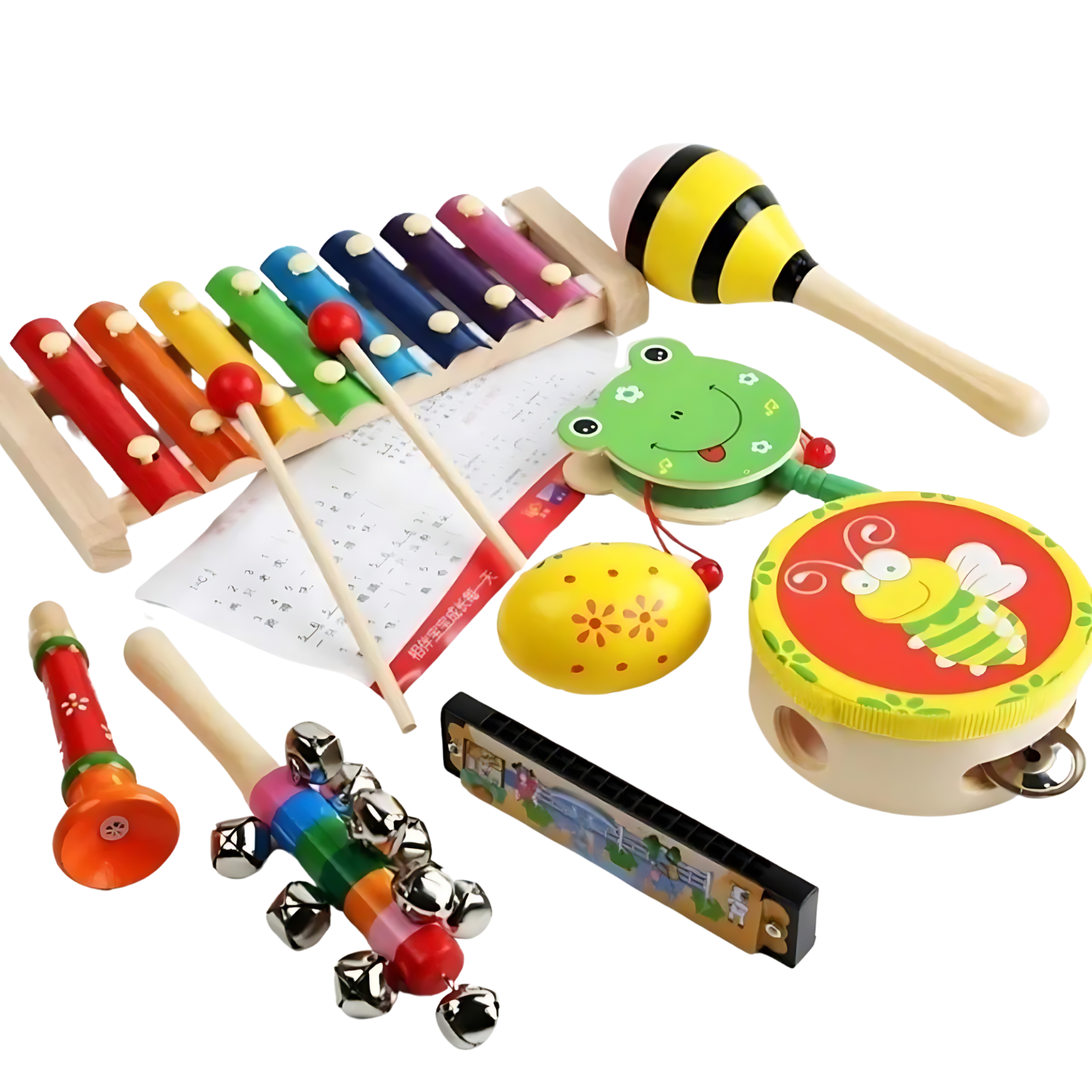 Set De 8 Instrumentos Musicales Juguete De Madera Montessori-2