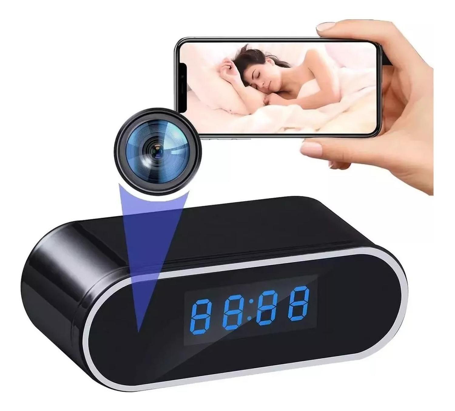 Cámara Reloj Oculta Espia 1080 Wifi Detecta Movimiento Negro-0