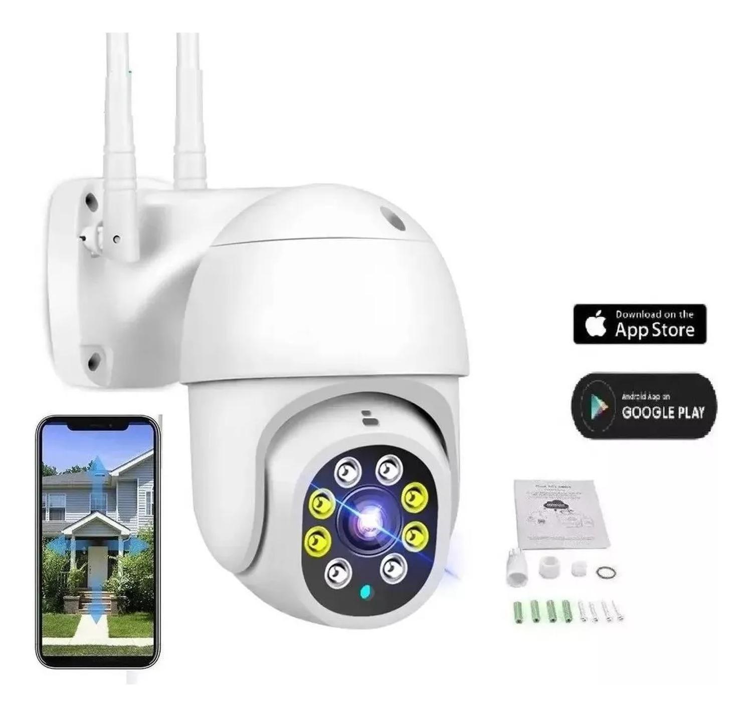 Pack X2 Camara Ip Wifi Exterior 1080p Inalambrica Hd Blanco-2