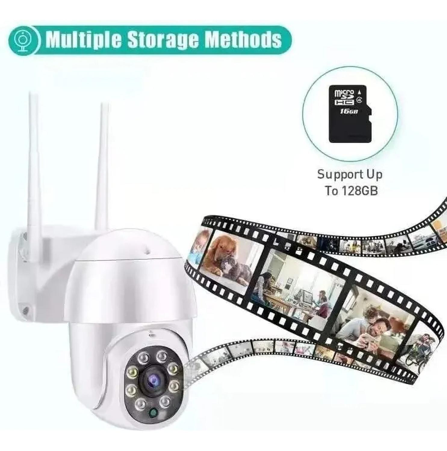 Camara Ip Wifi Domo Giratoria Full Hd Exterior Vision Noctur Blanco-3