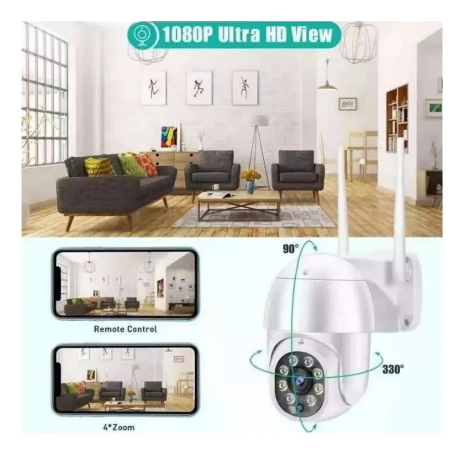 Camara Ip Wifi Domo Giratoria Full Hd Exterior Vision Noctur Blanco-6