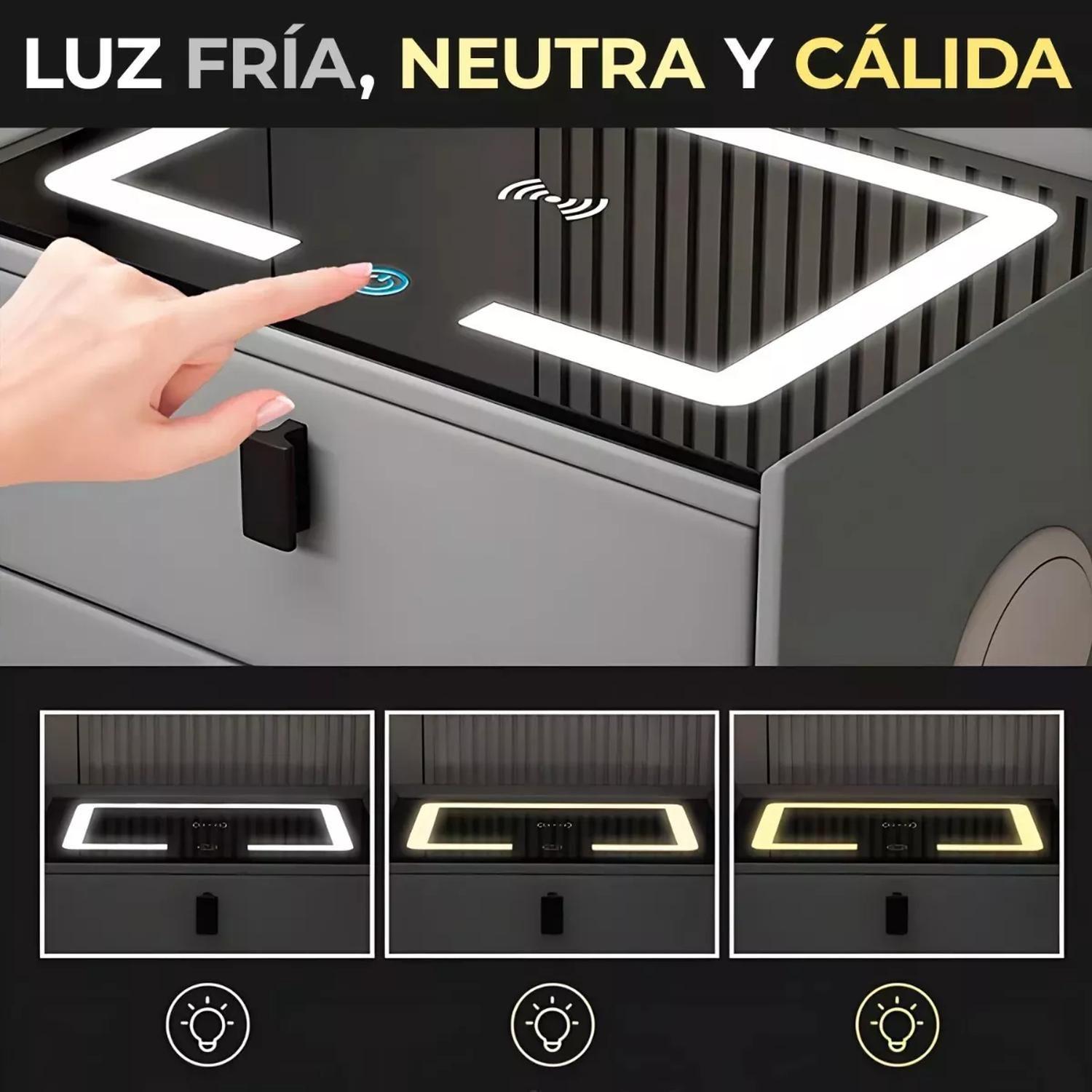 Velador Con Parlantes Carga Inalámbrica Usb Inteligente-3